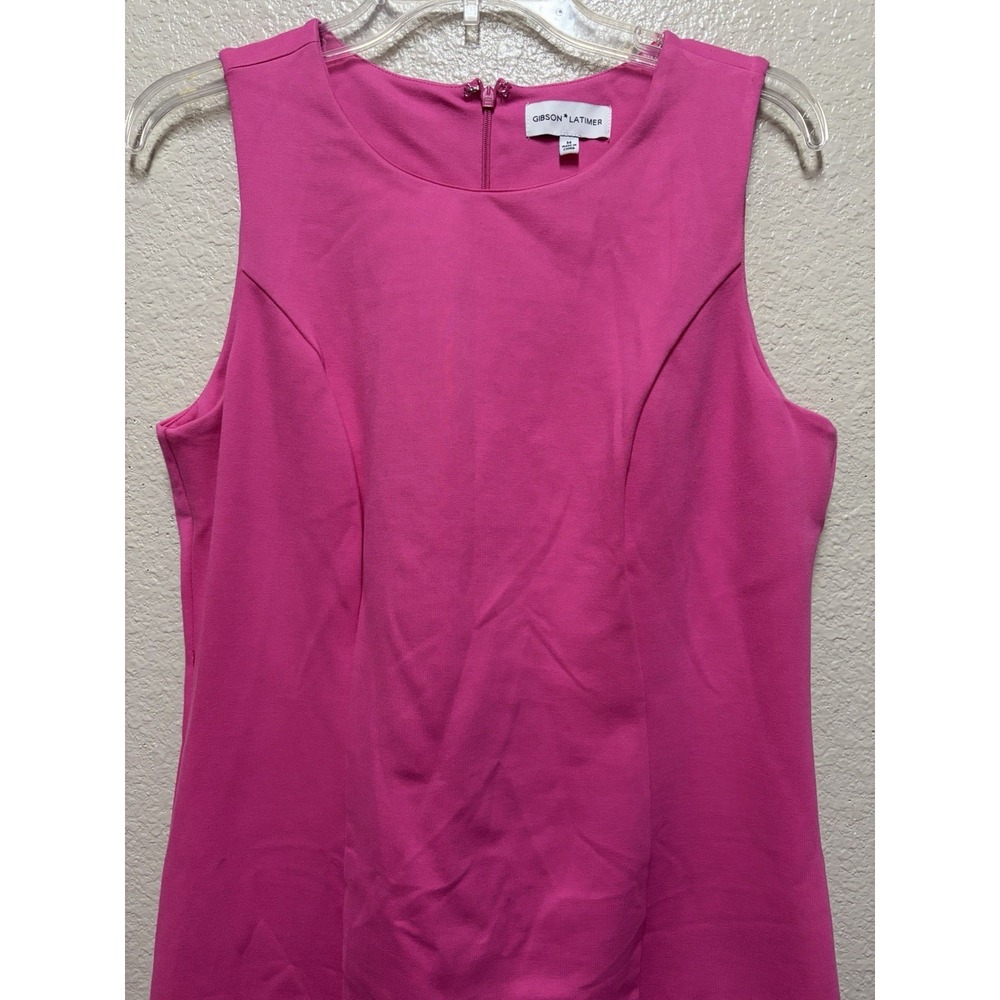 Gibson La Timer Hot Pink Size Medium Monte Knit Midi Sleeveless Bodycon - Picture 6 of 8